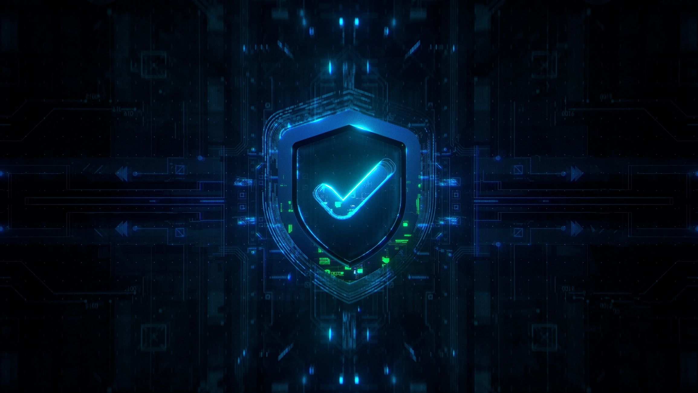 Digital shield representing online safety